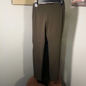 olive green stretch ankle dresspants who what wear